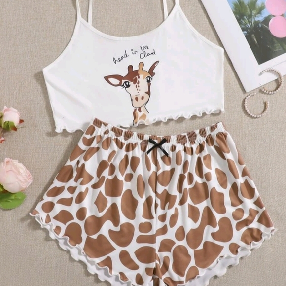 Other - 2 Piece Giraffe Graphic P.J Set